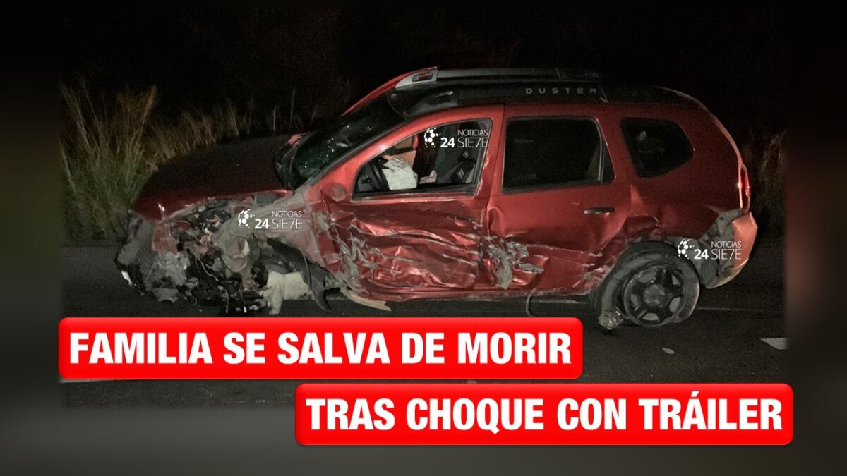 Familia se salva de morir tras chocar con tráiler en el tramo Victoria