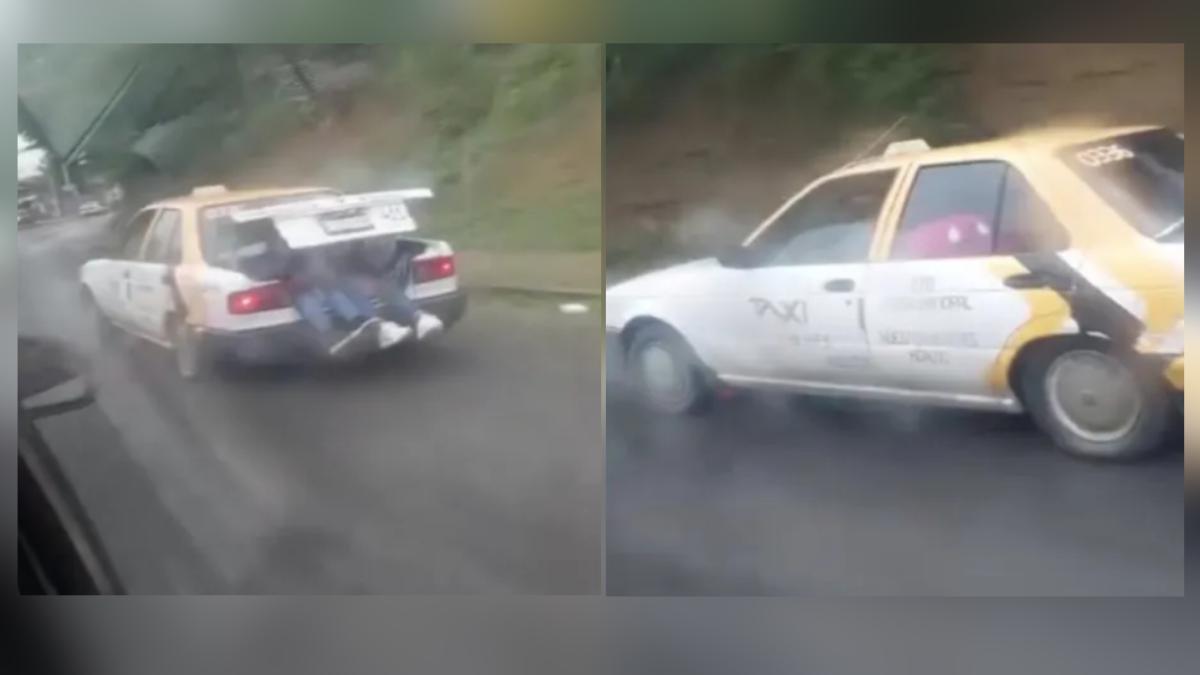 Captan A Dos Personas Siendo Transportadas En La Cajuela De Un Taxi