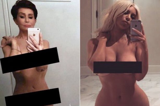 Sharon Osbourne, de 63 años, imita desnudo de Kardashian