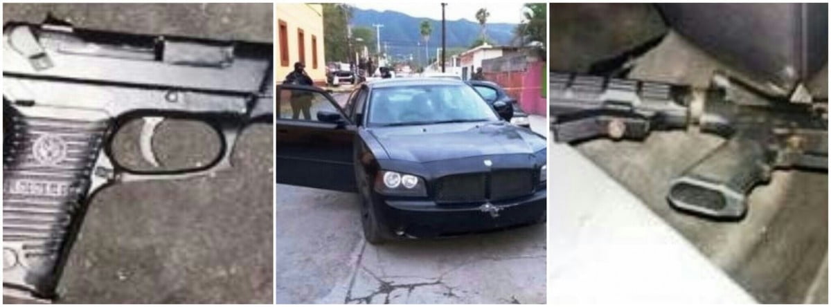 Abandonan vehículo en Victoria con arsenal militar