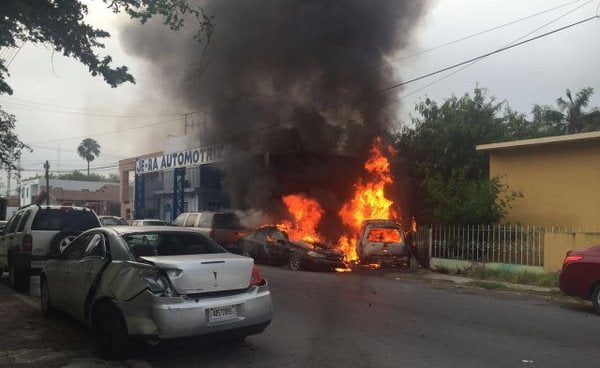 6 criminales calcinados tras persecución en Nuevo Laredo