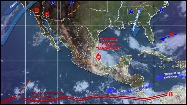 «Danielle» baja a depresión tropical, pero lluvias seguirán