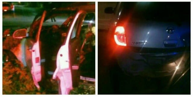 Automóvil se incendia tras fuerte choque