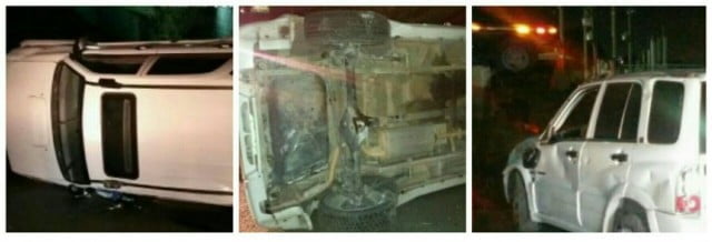 Conductor choca y vuelca en Tampico