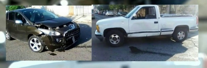 Mujer se pasa el alto y choca en Victoria