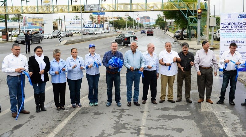 Moderniza Canturosas avenida Reforma en Nuevo Laredo