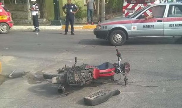 Motociclista gravemente herido tras chocar en Tampico