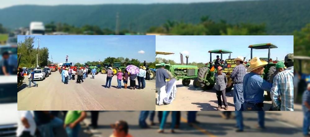 Campesinos bloquean la carretera Tampico-Mante