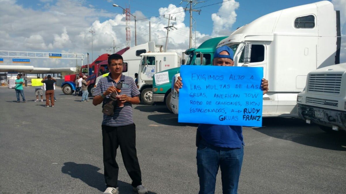 Transportistas hartos por multas de grúas texanas