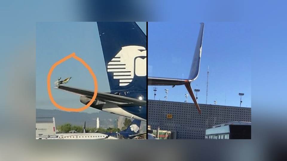 Reportan roce de alas dos aviones de Aeroméxico
