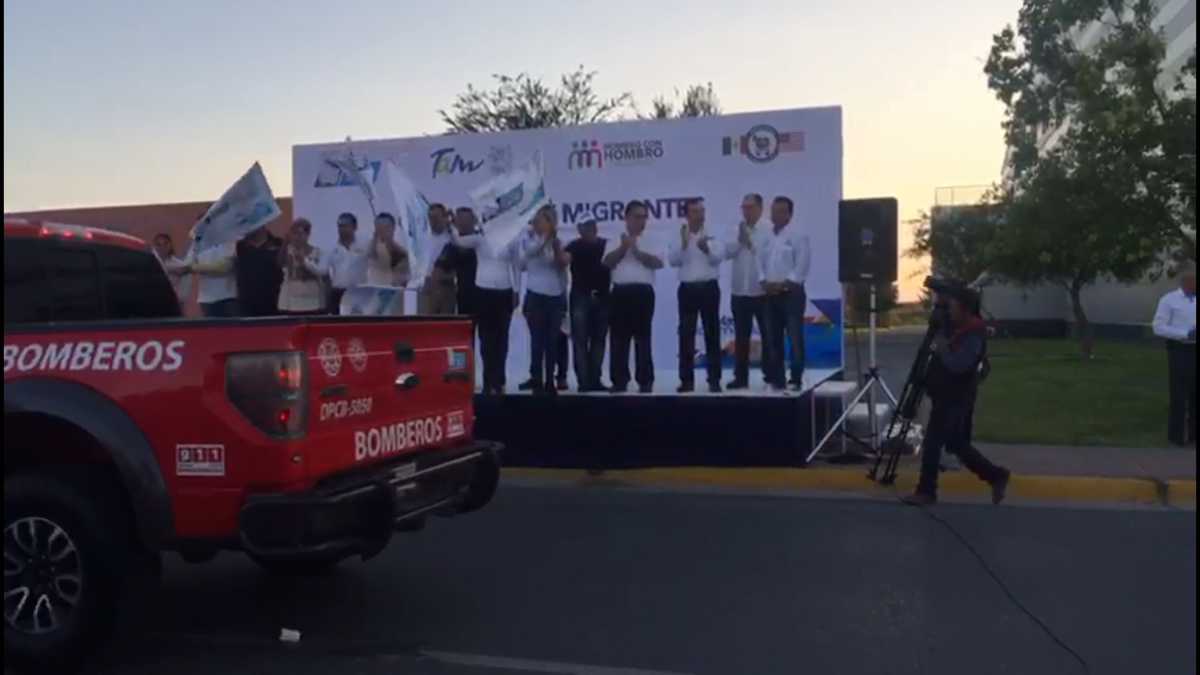 Sale de Nuevo Laredo Primer Caravana de Migrantes 2017