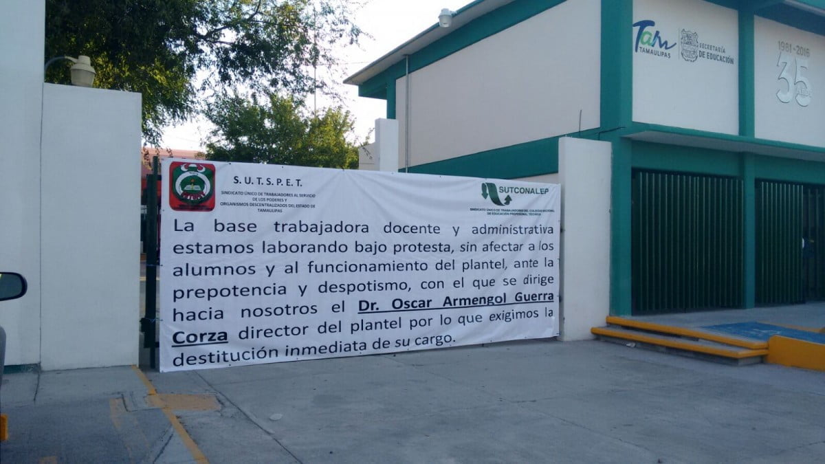 Laboran bajo protesta en el CONALEP Reynosa