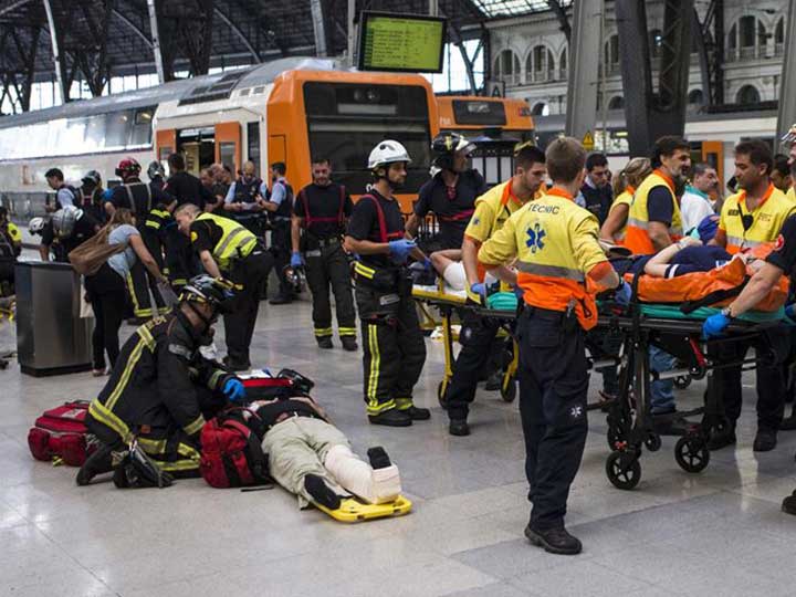 Accidente de tren en Barcelona deja 56 heridos