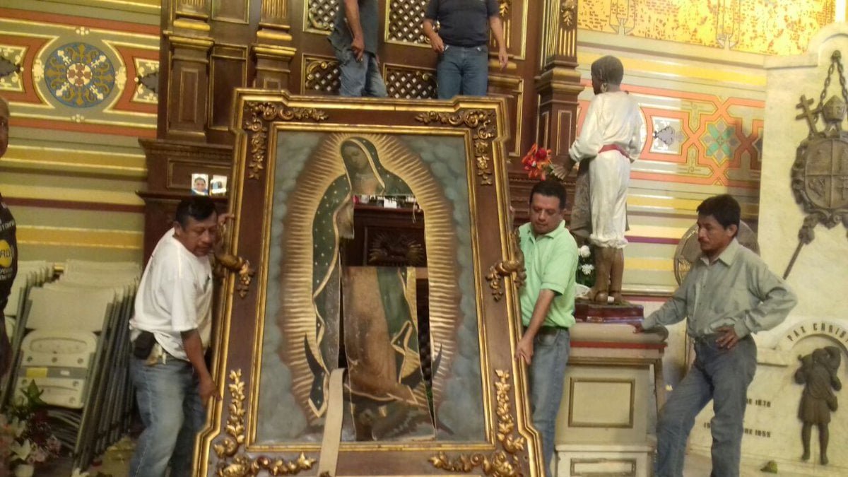 Destrozan imagen de la Virgen de Guadalupe en Tampico