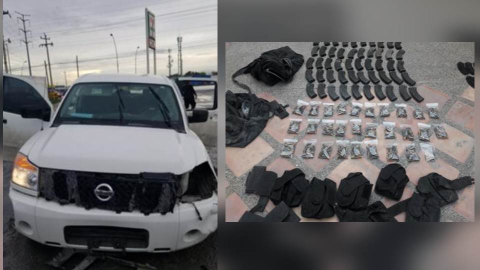 Policías aseguran vehículos y arsenal tras enfrentamiento con delincuentes