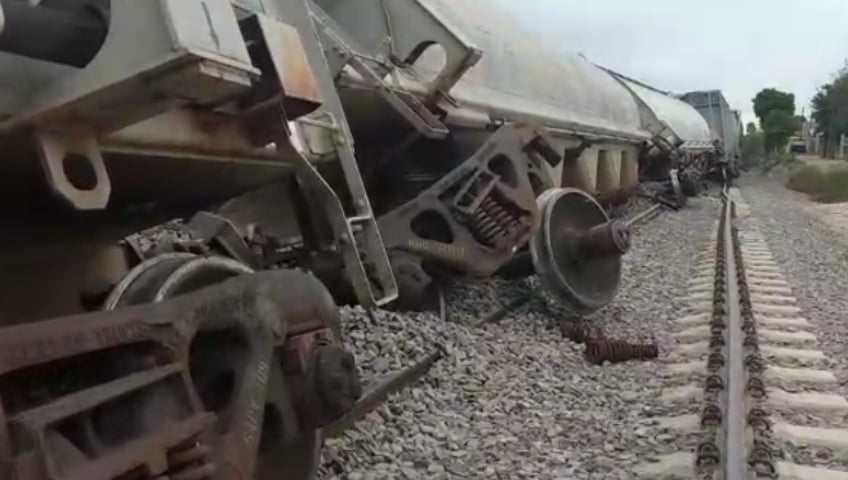 Se descarrilan vagones de tren en Nuevo Laredo