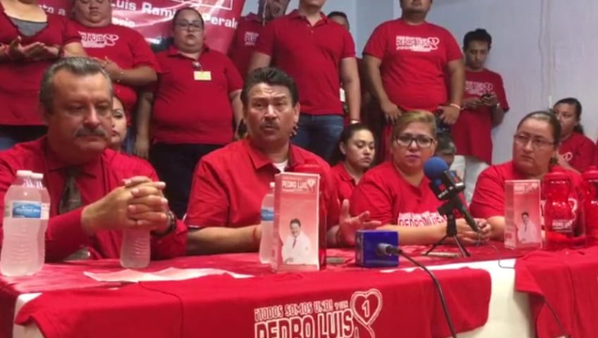 Trabajadores del IMSS en Nuevo Laredo escuchan propuestas del candidato de la planilla roja