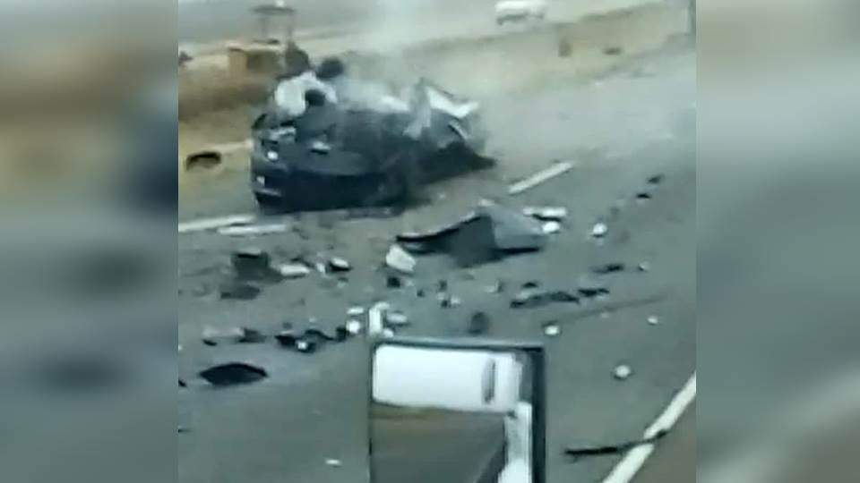 Aparatoso accidente en la Interestatal 35 cerca de Laredo