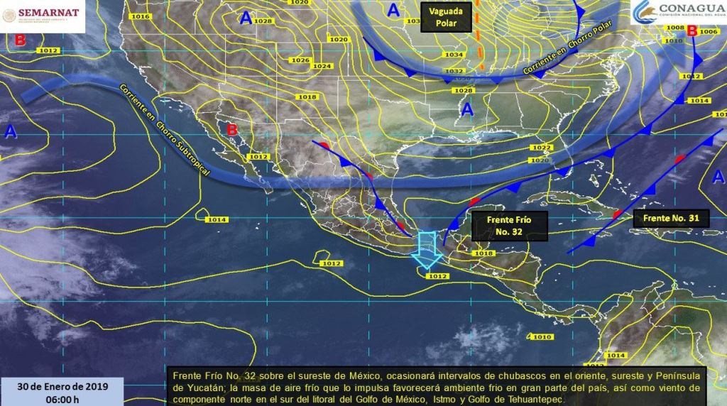 Frente frío numero 32 provocará heladas y lluvias en México