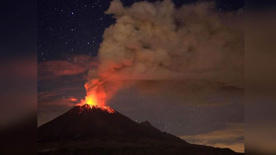 Se registró explosión del volcán Popocatépetl
