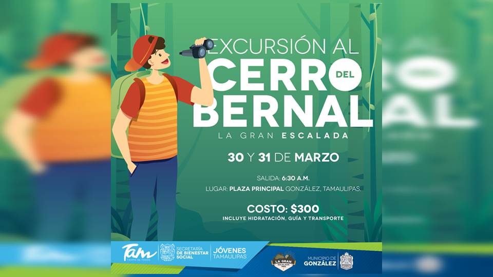 Jóvenes Tamaulipas invita a “la gran escalada” al Cerro del Bernal