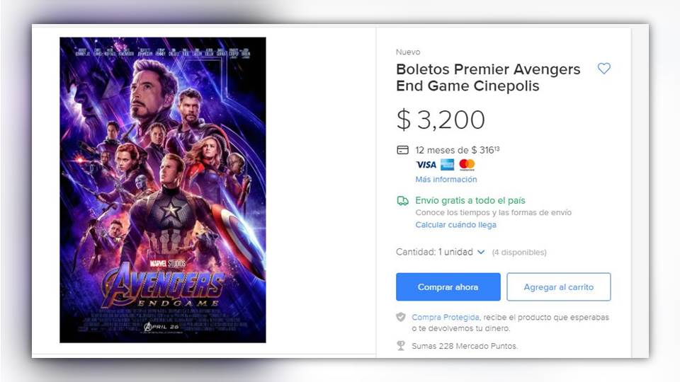 Ya revenden boletos para «Avengers: End Game» hasta en $3,200