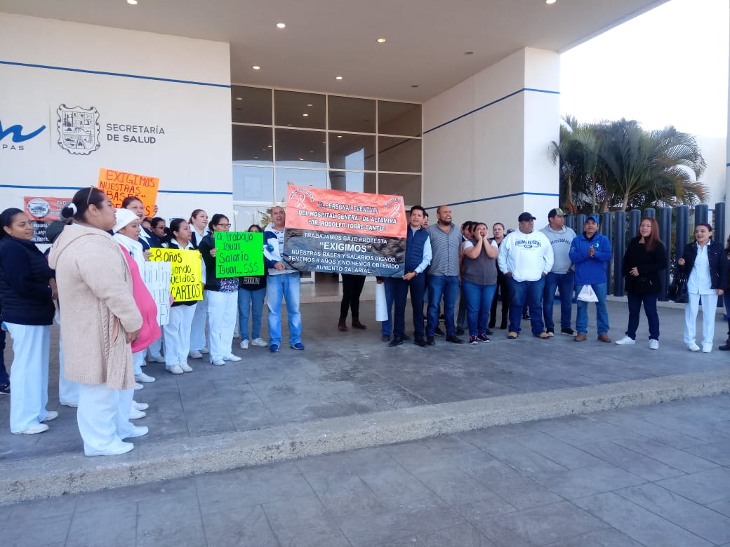 «Seguiremos alzando la voz», advierten empleados eventuales de hospital general de Altamira