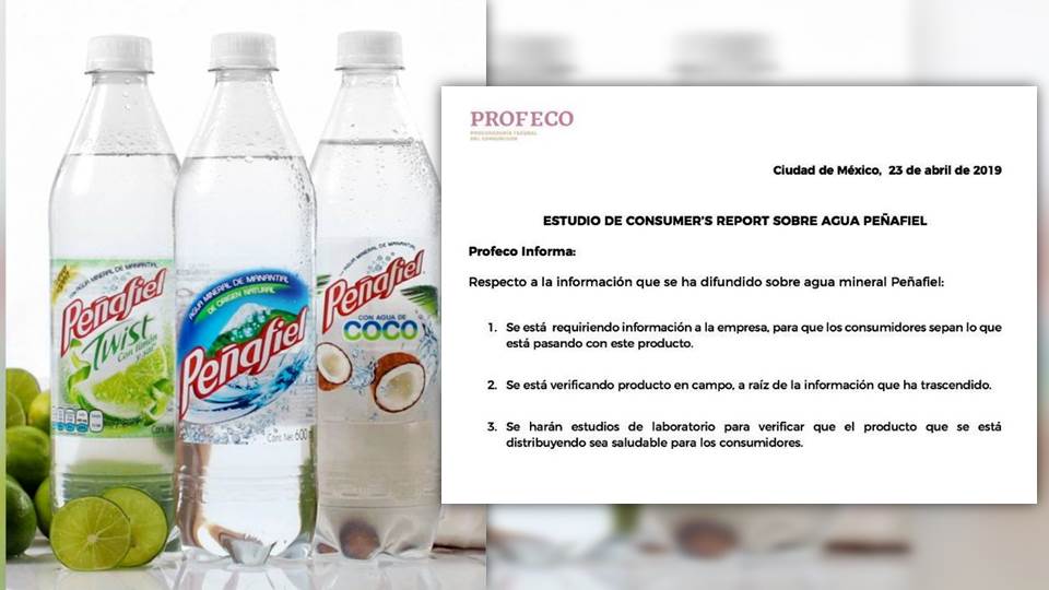 Profeco inicia acciones de comprobación del agua mineral Peñafiel