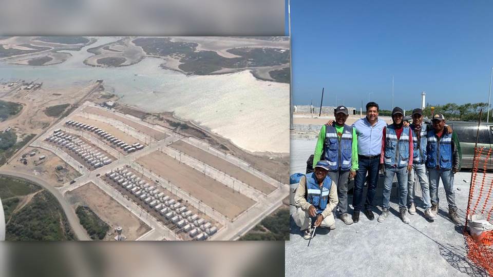 Supervisa Gobernador construcción de viviendas para pescadores en Matamoros