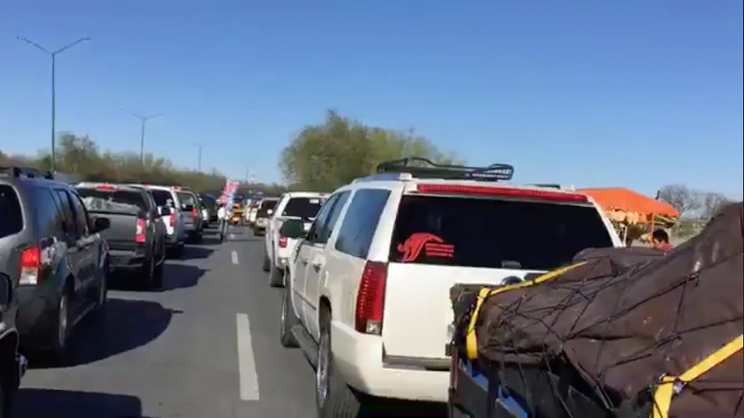 Conflicto Vial en Nuevo Laredo por llegada de paisanos