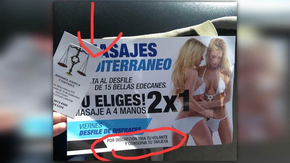 Descubren la movida… Table Dance se promociona como despacho jurídico