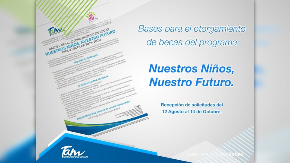 Inicia trámite de Beca «Nuestros Niños, Nuestro Futuro” Ciclo Escolar 2019-2020