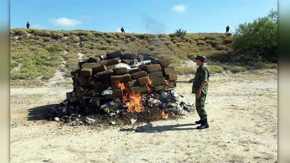 Incineran seis toneladas de droga en Reynosa