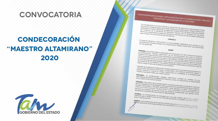 Condecoración “Maestro Altamirano” 2020.