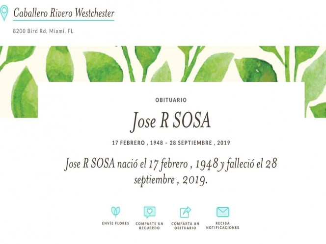 Finalmente aparecen restos de José José, será velado en funeraria de Florida