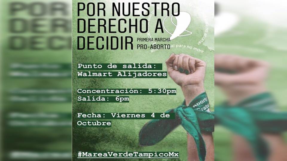 Marcharán a favor del aborto en Tampico
