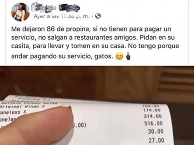 Mesera se queja por su propina y desata polémica en redes