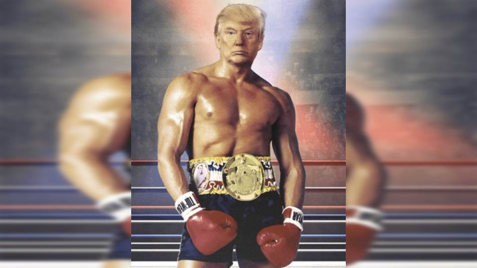 Trump presume photoshop y se muestra más bravo que ‘Rocky’