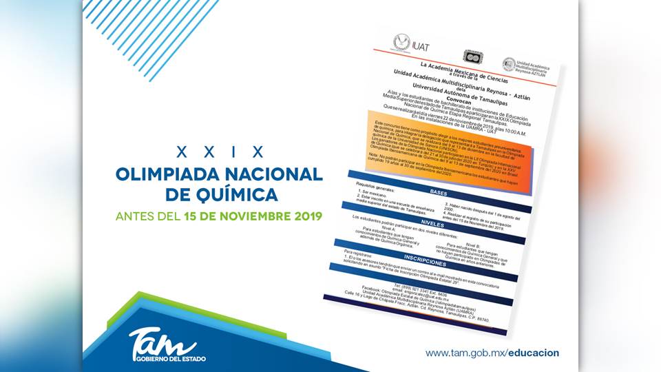 Se invita a la XXIX Olimpiada Nacional de Química