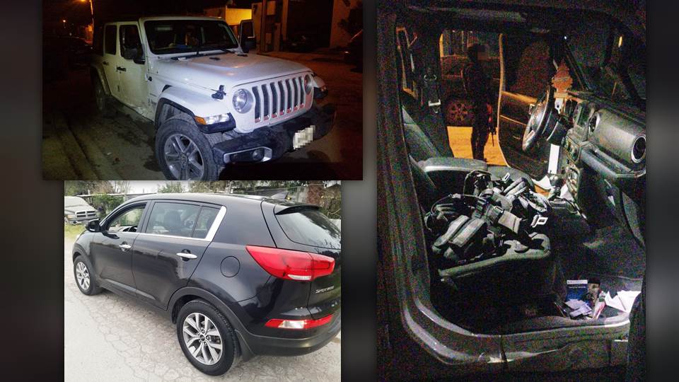 Aseguran en Reynosa camioneta robada y Jeep abandonado, este último con armamento
