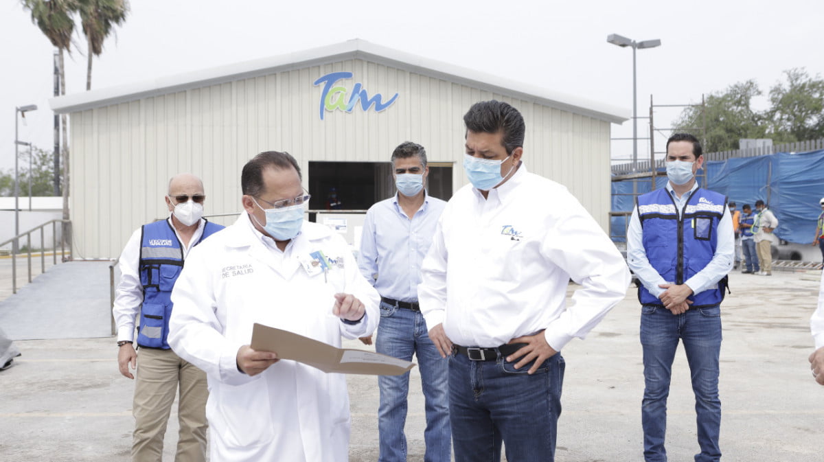 Supervisa Gobernador avances del C5 y Hospitales Móviles COVID-19 en Reynosa