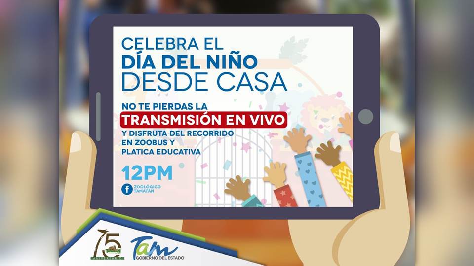 Invitan a celebrar el día del niño desde casa, con una divertida transmisión en vivo desde el zoológico Tamatán