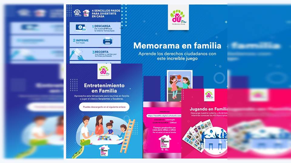 Genera DIF Tamaulipas contenido para entretenimiento familiar durante el aislamiento social