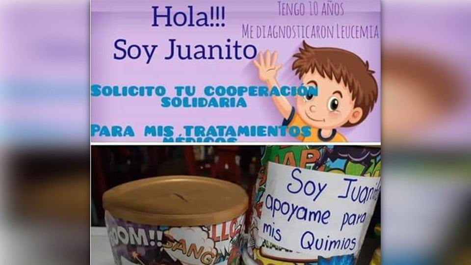 Familia de Juanito pide ayuda económica para afrontar los gastos de su enfermedad; fue diagnósticado con Leucemia