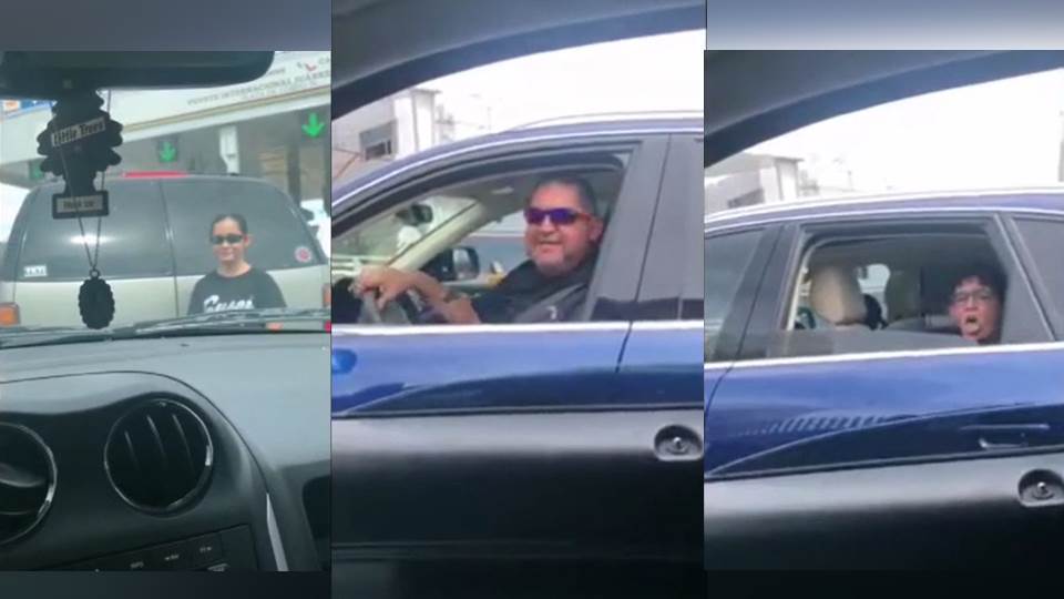 Utiliza a su hija para bloquear paso y meterse en la fila de puente internacional en Nuevo Laredo