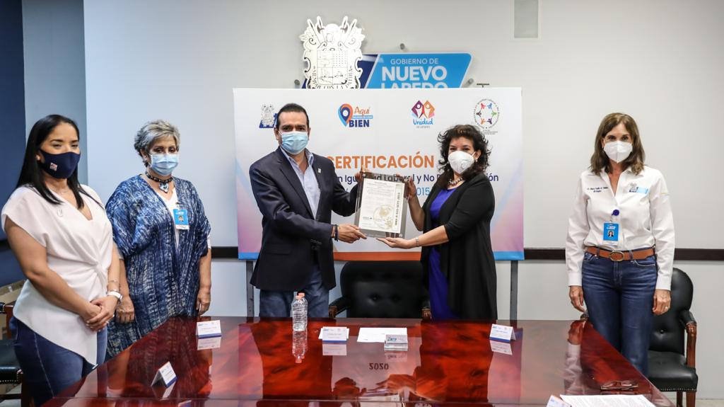 Refrenda Nuevo Laredo certificación en grado Oro en igualdad laboral
