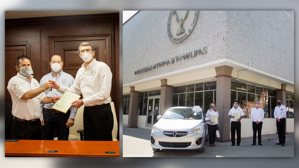 Entrega Rector vehículos del sorteo de aniversario del SUTAUAT