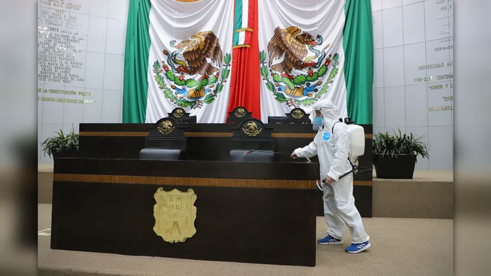 Sanitizan Congreso del Estado para arranque de periodo ordinario