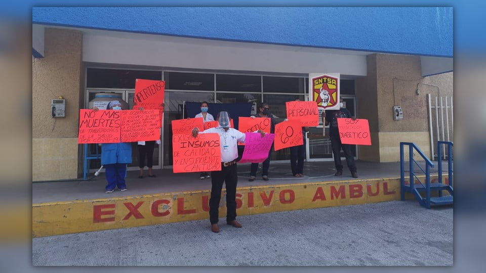 Con manifestación pacífica piden se liberen plazas para Hospital General de Nuevo Laredo