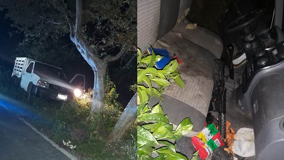 Persecución en Jaumave termina en aseguramiento de camioneta y armas; criminales huyen